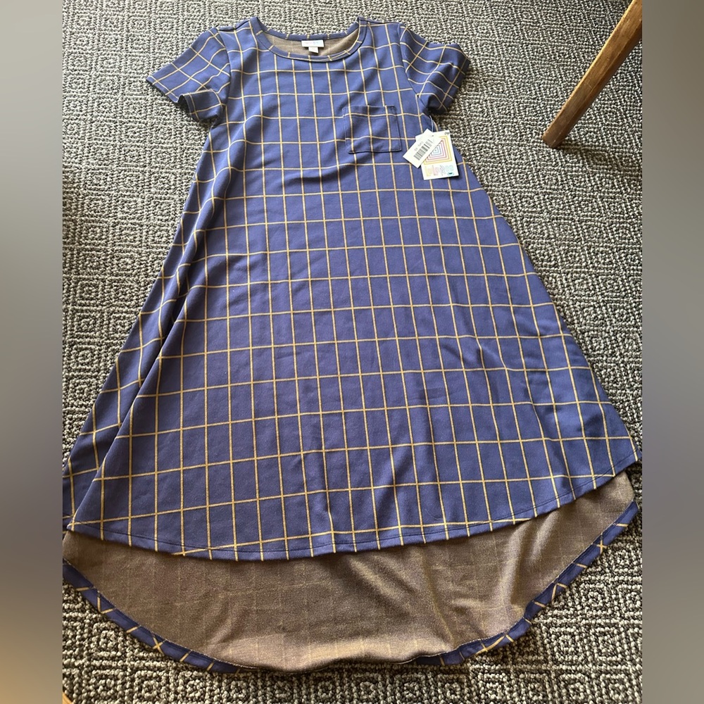 Lularoe purple & mustard Carly dress